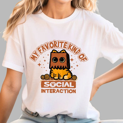 Cat Social Interaction Geek T-Shirt