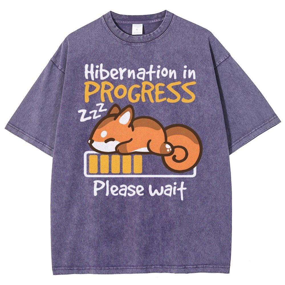 Hibernation In Progress Vintage Distressed T-shirt