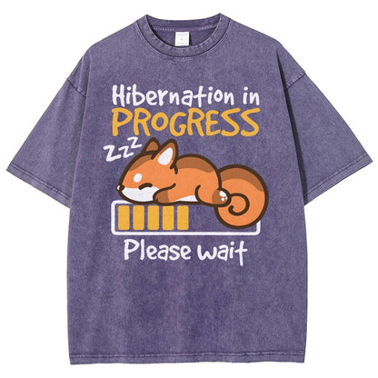 Hibernation In Progress Vintage Distressed T-shirt
