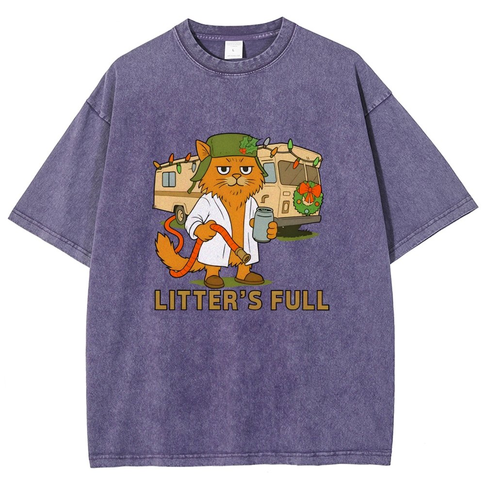 Christmas Shitters Full Cat Vintage Distressed T-shirt