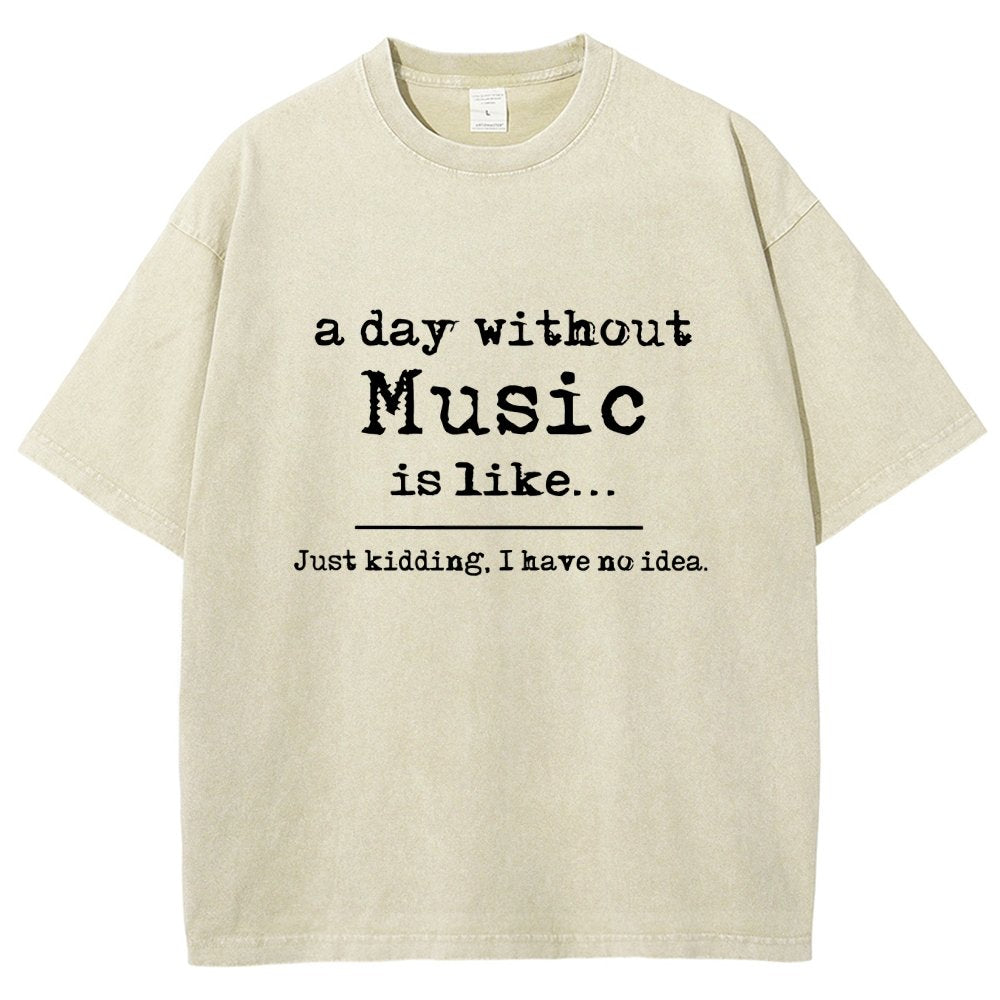 A Day Without Music Is Like Vintage Distressed T-shirt