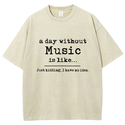 A Day Without Music Is Like Vintage Distressed T-shirt