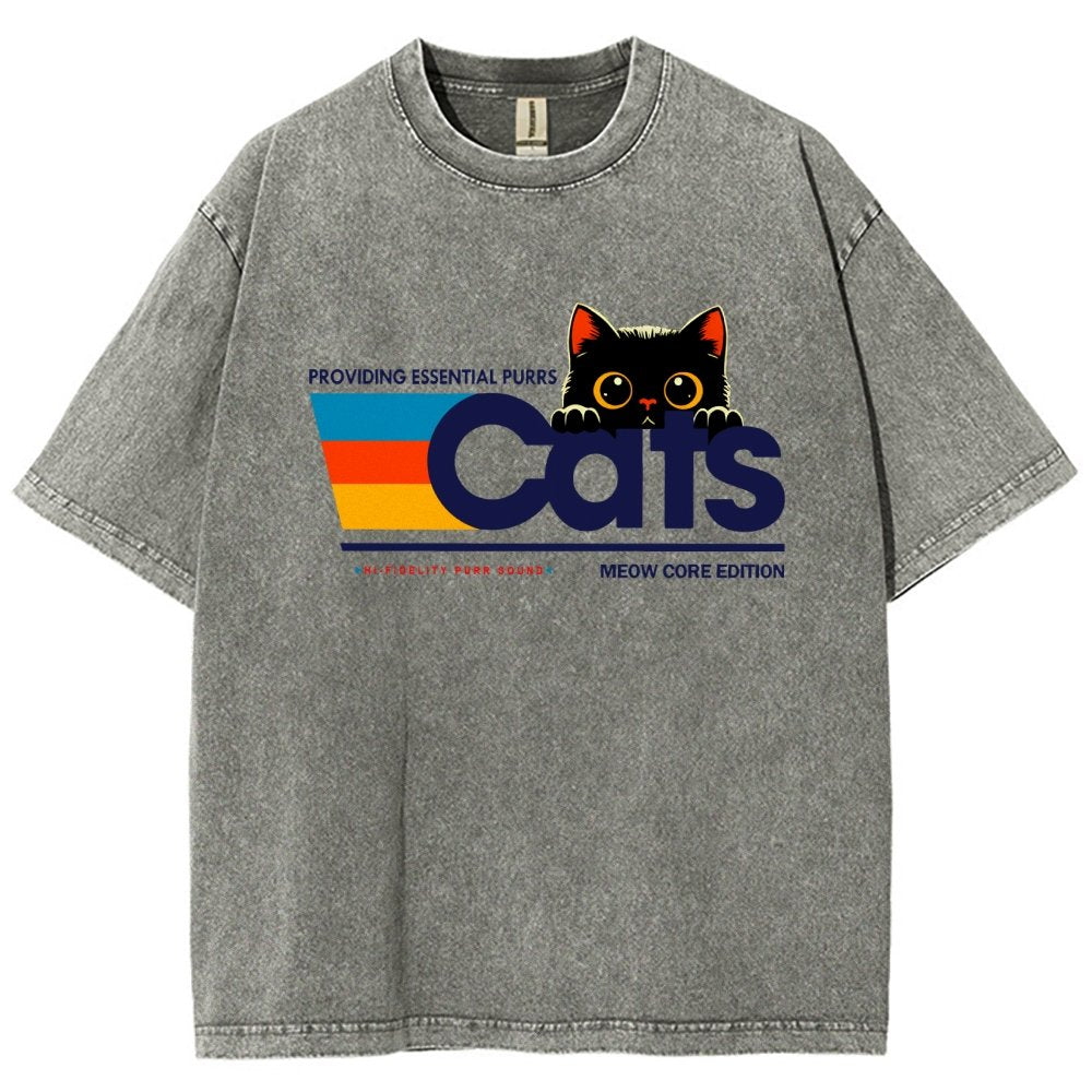 Retro Cats Vintage Distressed T-shirt
