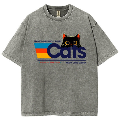 Retro Cats Vintage Distressed T-shirt