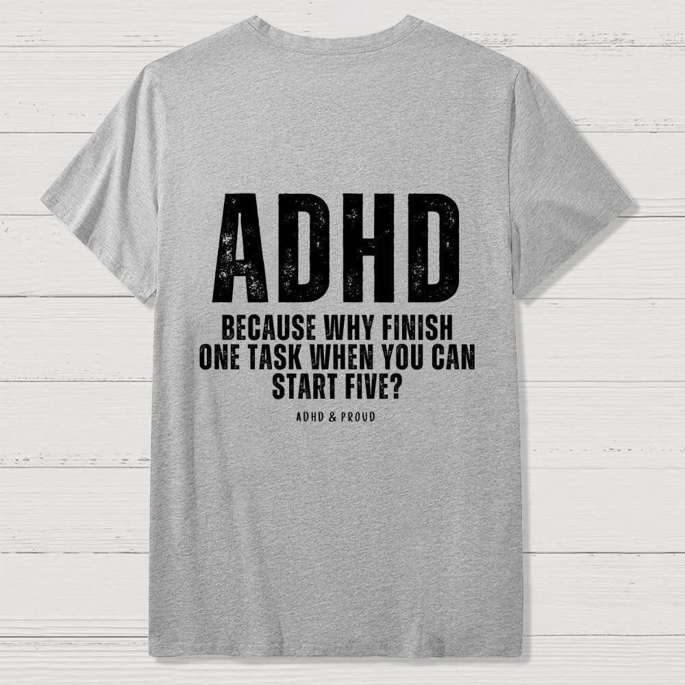 ADHD  Back Printing Geek T-Shirt