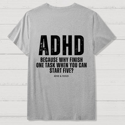 ADHD  Back Printing Geek T-Shirt
