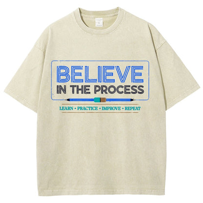 Believe in the Process Vintage Distressed T-shirt