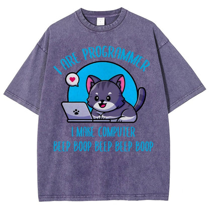 I Are Programmer I Make Computer Beep Vintage Distressed T-shirt