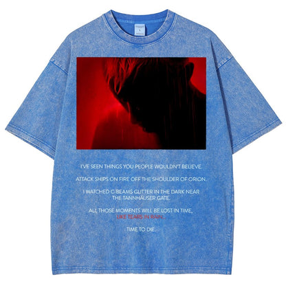 Tears In Rain-Tears In Red-Time To Die Vintage Distressed T-shirt
