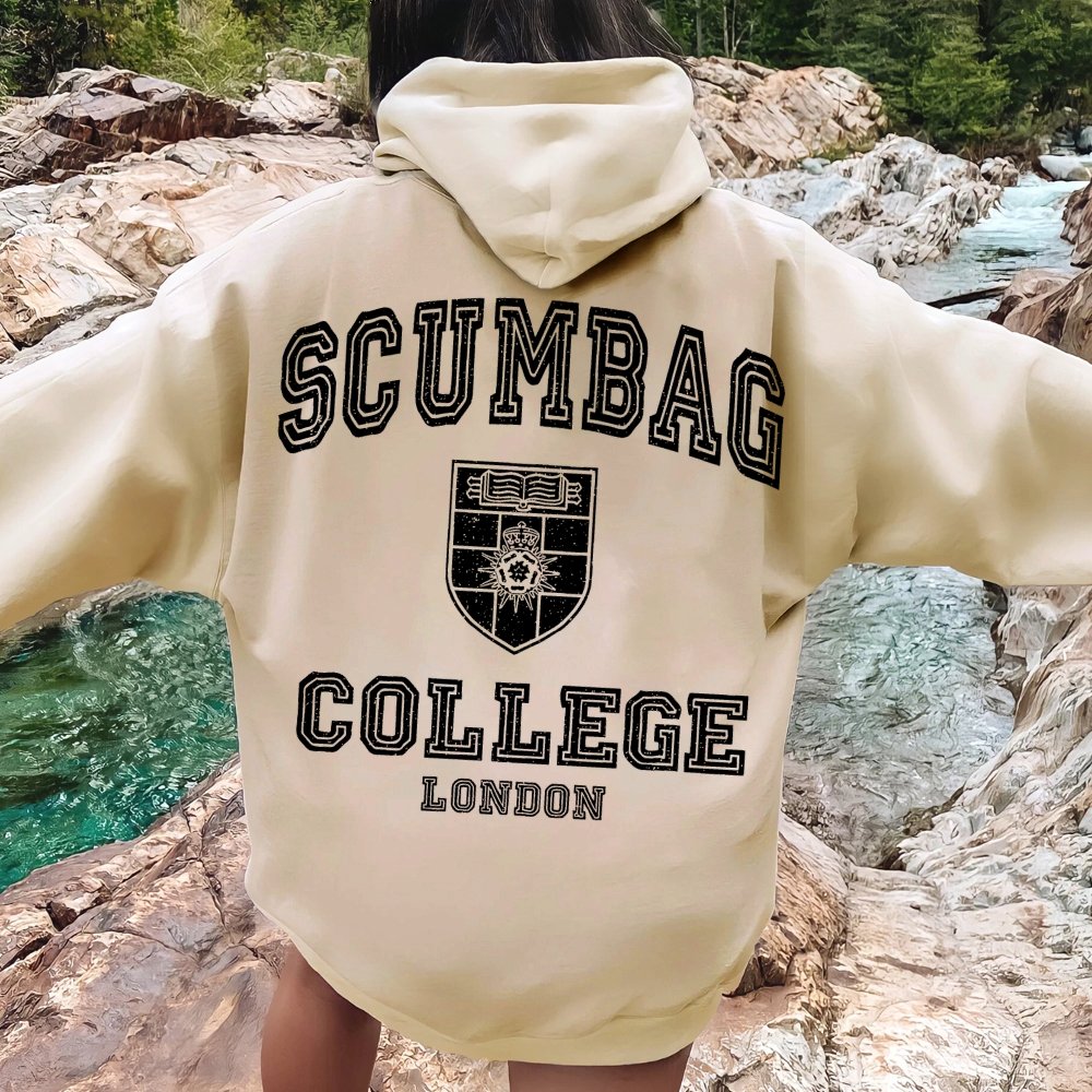 Scumbag College Unisex Printed Back Unisex Cotton Hoodie