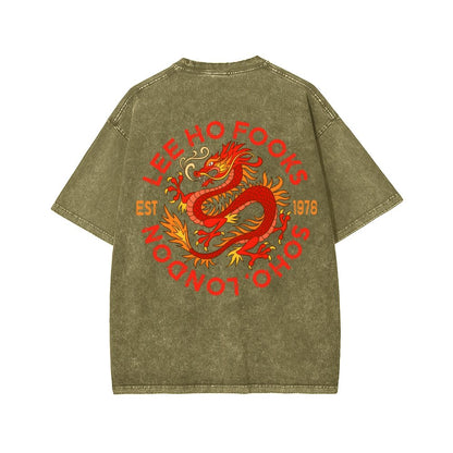 Lee Ho Fooks Front And Back Printing Washed T-shirt