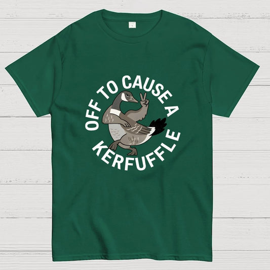 Off To Cause A Kerfuffle Goose Art Print Geek T-Shirt