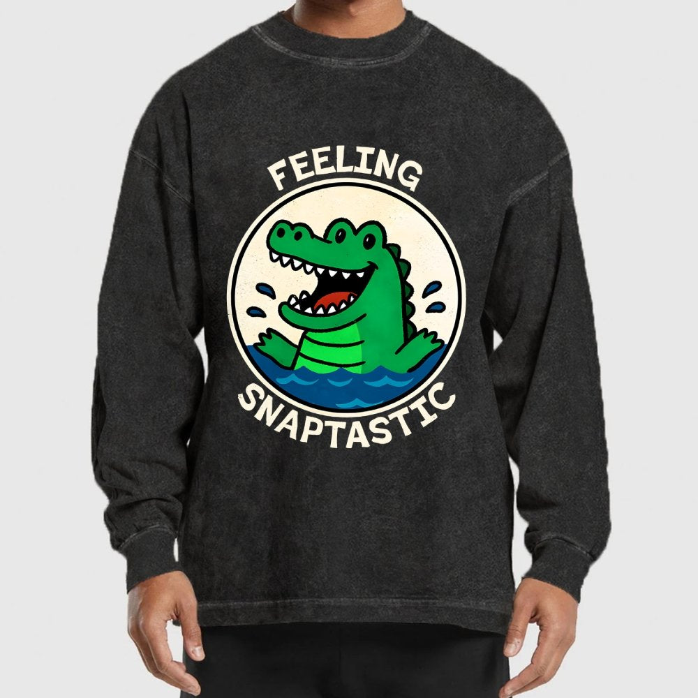 Feeling Snaptastic Washed Long Sleeve Tee