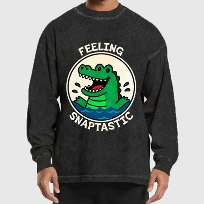 Feeling Snaptastic Washed Long Sleeve Tee