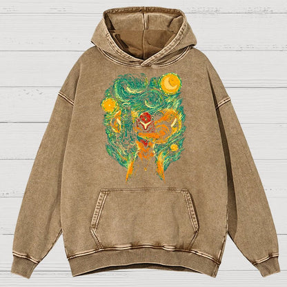Cosmic Hunter Vintage Distressed Hoodie