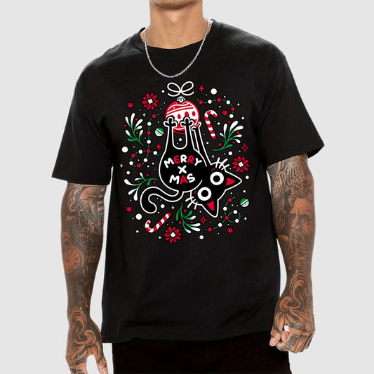 Christmas Cat Butt Geek T-Shirt