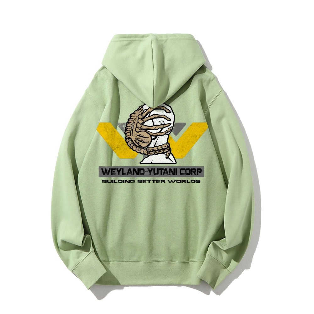 Mysterious Creatures Building Better Worlds Printed Back Unisex Cotton Hoodie