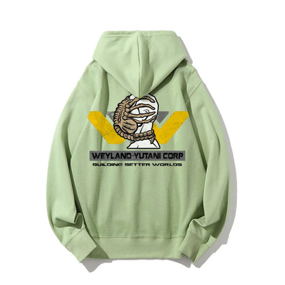Mysterious Creatures Building Better Worlds Printed Back Unisex Cotton Hoodie