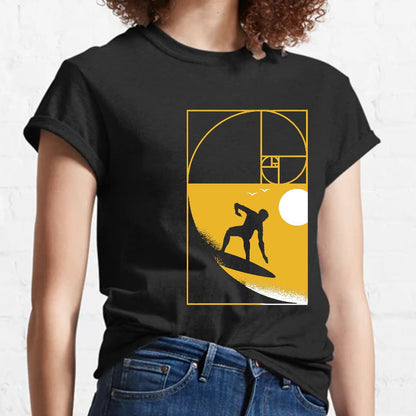 Golden Spiral Wave Geeky T-Shirt