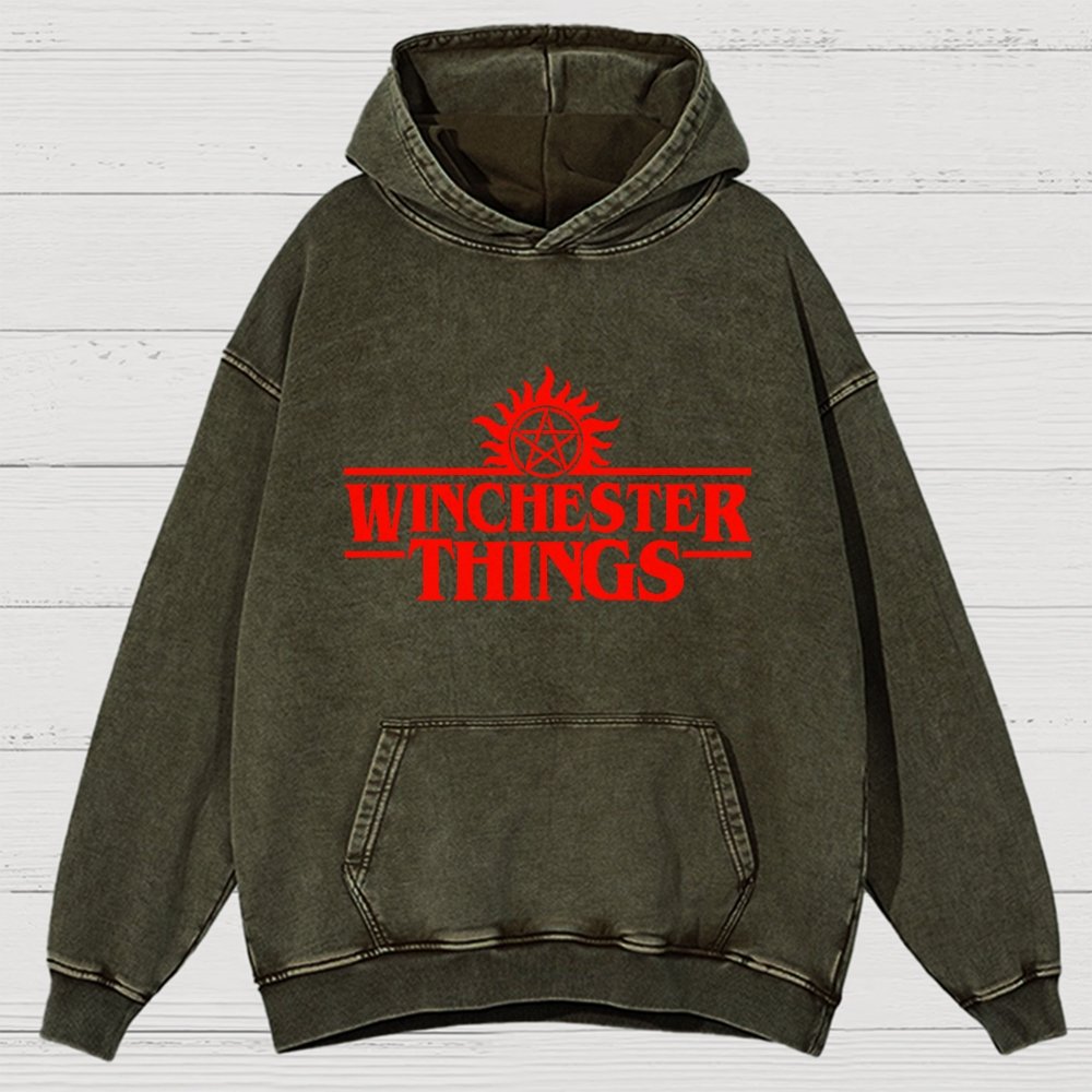 Winchester Things Vintage Distressed Hoodie