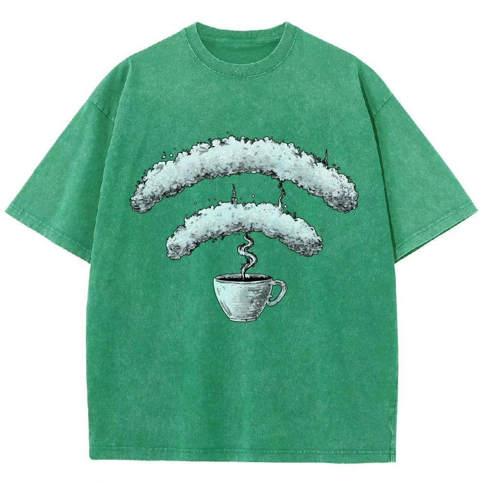 Connected Through Caffeine Vintage Distressed T-shirt