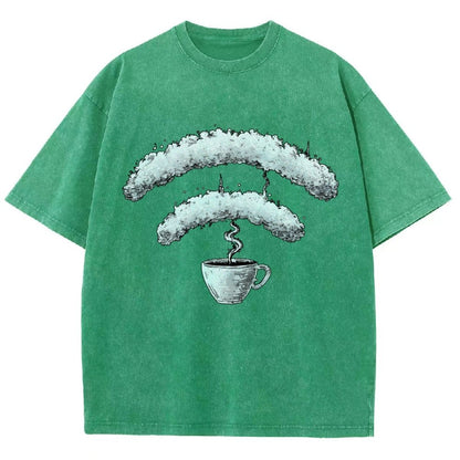 Connected Through Caffeine Vintage Distressed T-shirt