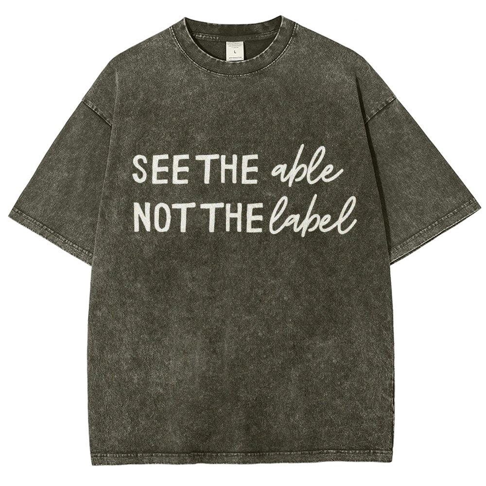 See the Able Not the Label Autism Vintage Distressed T-shirt
