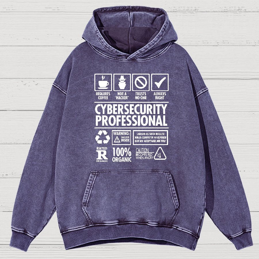 Cybersecurity Professional Vintage Distressed Hoodie