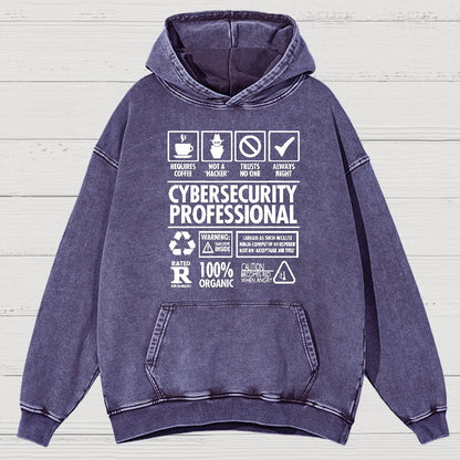 Cybersecurity Professional Vintage Distressed Hoodie