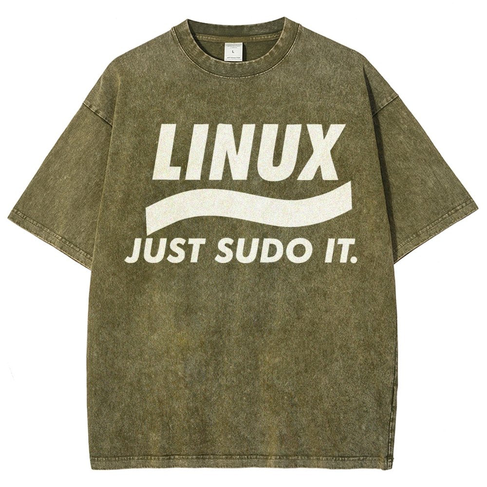 Linux Just Sudo It Vintage Distressed T-shirt