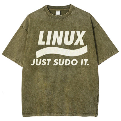 Linux Just Sudo It Vintage Distressed T-shirt