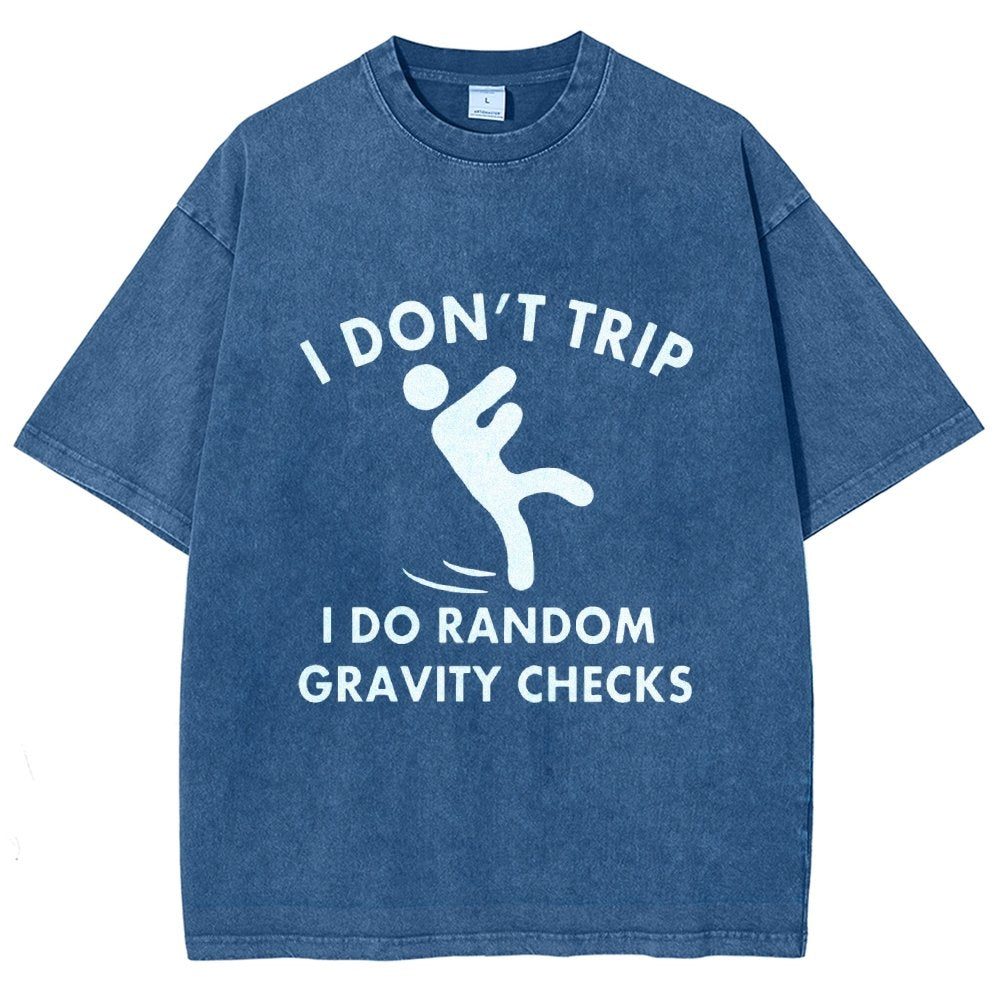Random Gravity Checks Funny Vintage Distressed T-shirt
