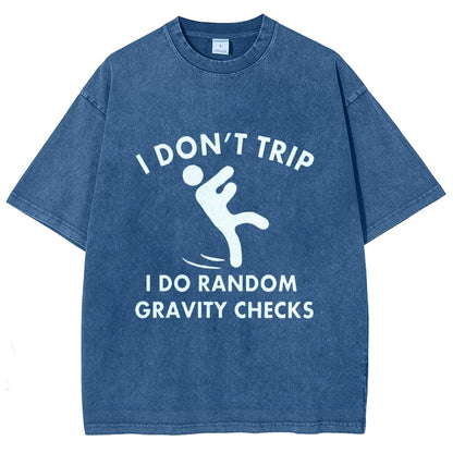 Random Gravity Checks Funny Vintage Distressed T-shirt