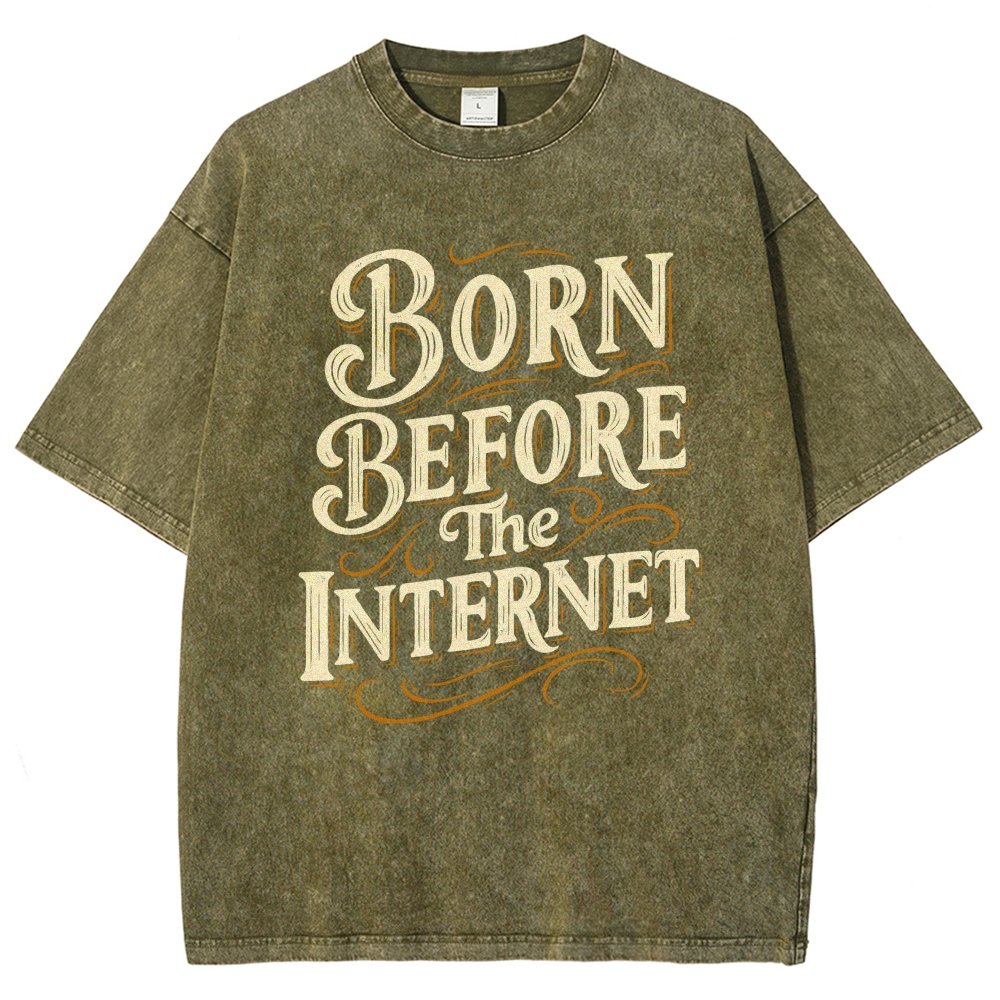 Born Before The Internet Vintage Distressed T-shirt