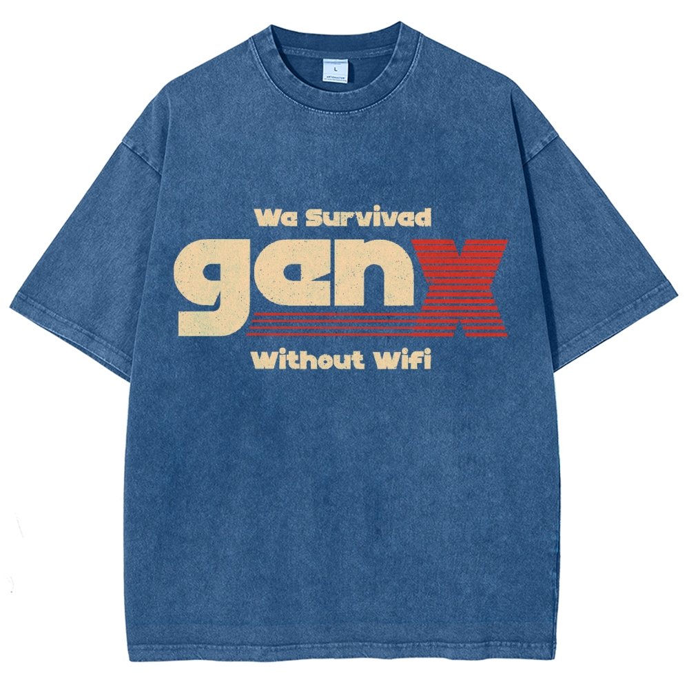 We Survived Without Wifi Vintage Distressed T-shirt