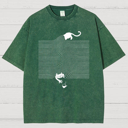 Funny Cat Vintage Distressed T-shirt