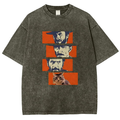 Buono Brutto Cattivo And Cat Vintage Distressed T-shirt