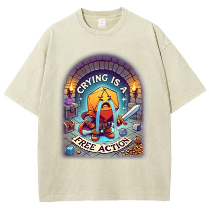 Crying is a Free Action Vintage Distressed T-shirt