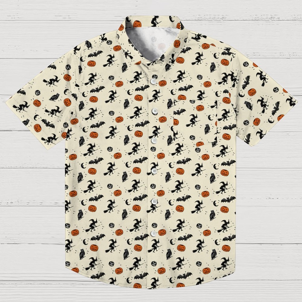 Halloween Witch Riding A Broom Geeky Shirt