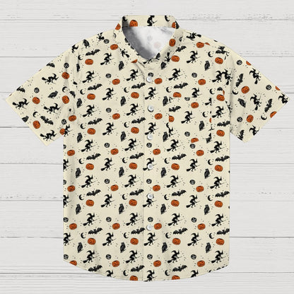 Halloween Witch Riding A Broom Geeky Shirt