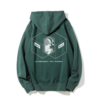 Schrodingers Venn Diagram Printed Back Unisex Cotton Hoodie