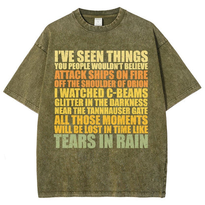 Tears In Rain Vintage Distressed T-shirt