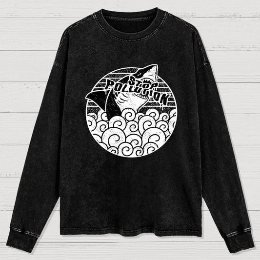 Stop pollution Washed Long Sleeve Tee
