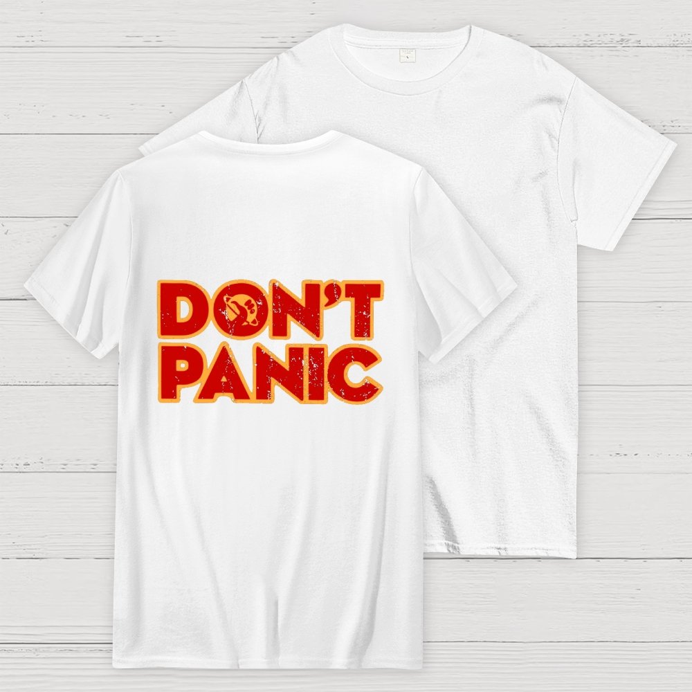 Dont Panic Vintage Distressed Front And Back Printing Geek T-Shirt