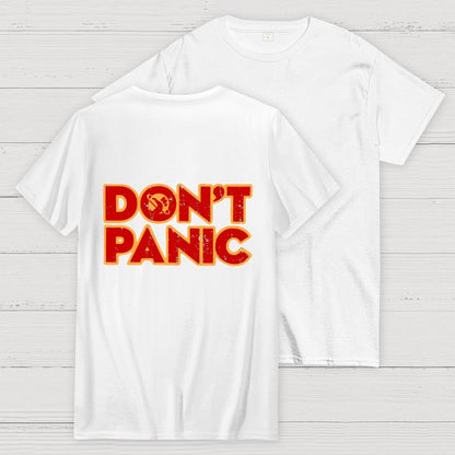 Dont Panic Vintage Distressed Front And Back Printing Geek T-Shirt