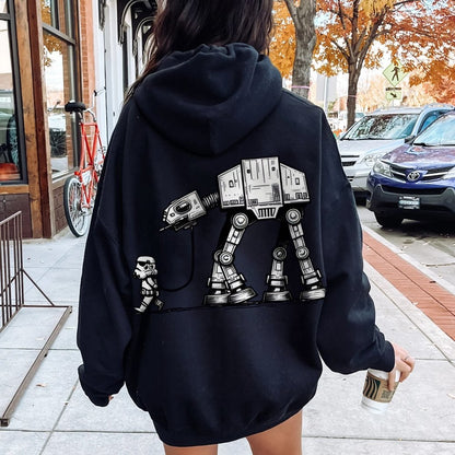 Galactic Robot Dog - Planetary Skirmishes Printed Back Unisex Cotton Hoodie
