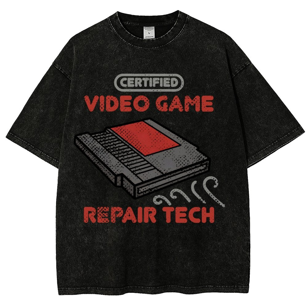 Video Game Repair Tech Vintage Distressed T-shirt