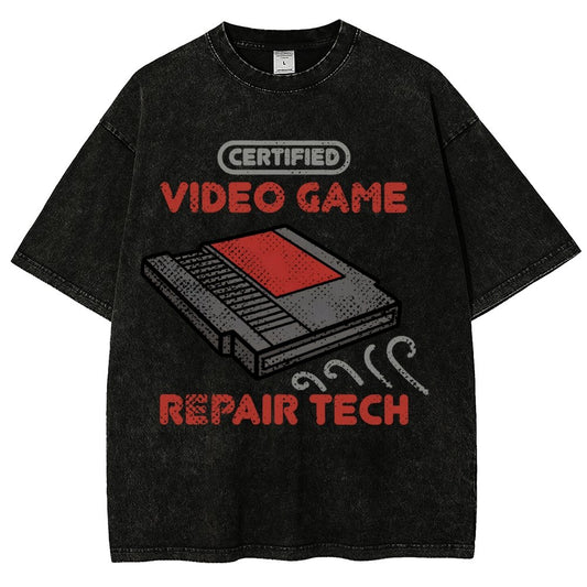 Video Game Repair Tech Vintage Distressed T-shirt