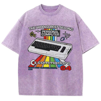 Retro Games Commodore 64 Personal Computer Vintage Distressed T-shirt