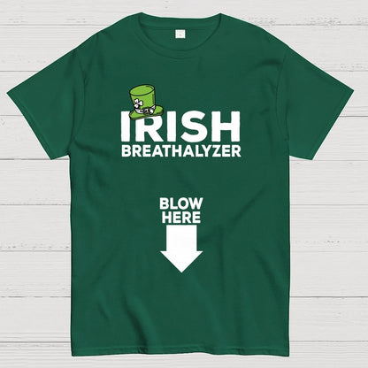 Irish Breathalyzer Blow here Funny St Patrick's Geek T-Shirt